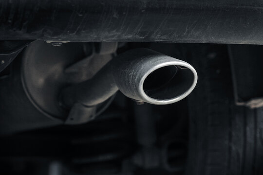 Automotive exhaust pipe installed in the car.