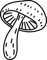 doodle freehand sketch drawing of shitake mushroom vegetable.