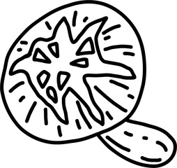 doodle freehand sketch drawing of shitake mushroom vegetable.