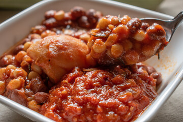 A plate of Githeri — Kenyan staple food of maize and beans.