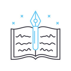 classic books line icon, outline symbol, vector illustration, concept sign