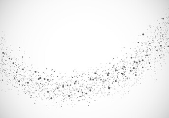 Fototapeta na wymiar Abstract black dust dotted sparse particles design elements isolated on white background