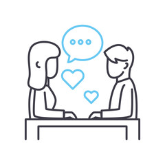 communication line icon, outline symbol, vector illustration, concept sign