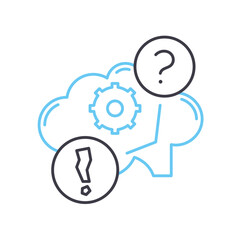 cognitive process line icon, outline symbol, vector illustration, concept sign