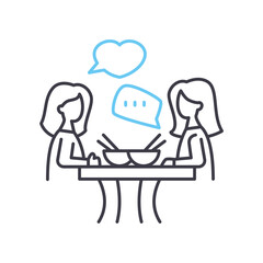 communication line icon, outline symbol, vector illustration, concept sign