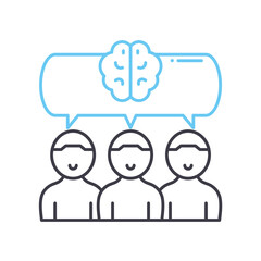 collaboration line icon, outline symbol, vector illustration, concept sign