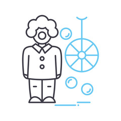 clown show line icon, outline symbol, vector illustration, concept sign