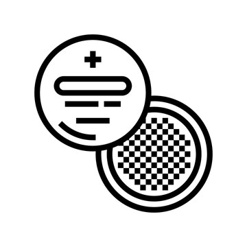 cr2032 button battery line icon vector. cr2032 button battery sign. isolated contour symbol black illustration