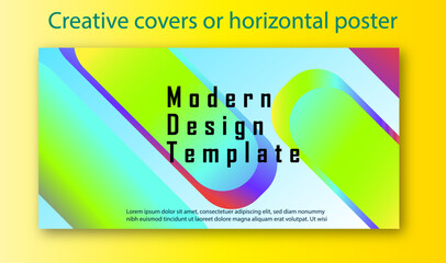 Creative covers or horizontal posters in modern minimal style for corporate identity, branding, social media advertising, promo.