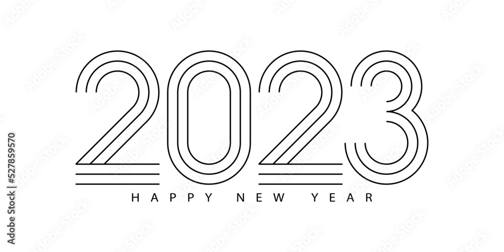 Poster 2023 Happy New Year. 2023 modern text vector design.