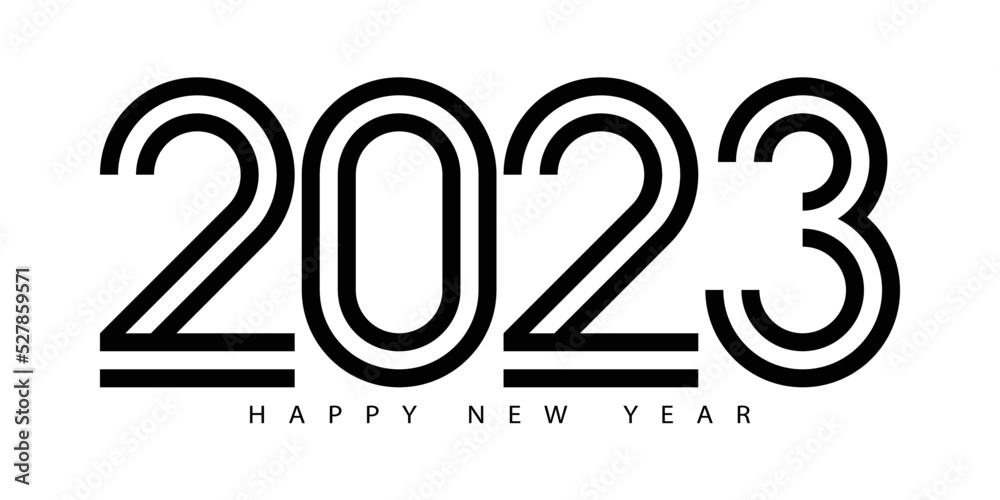 Poster 2023 happy new year. 2023 modern text vector design.
