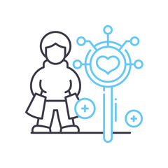 consumer loyality line icon, outline symbol, vector illustration, concept sign
