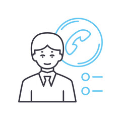 consumer contact line icon, outline symbol, vector illustration, concept sign