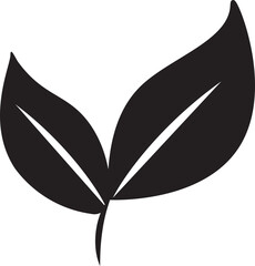 black leafs vector icon eco