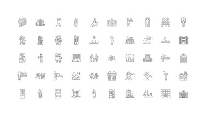 Hotel ideas, linear icons, line signs set, vector collection © iconsgraph