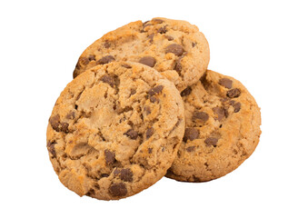 chocolate cookies isolated on brown - obrazy, fototapety, plakaty
