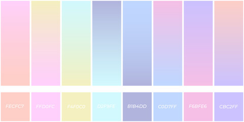 Fototapeta premium Stylish pastel gradient set color pick Pastel pallete set. Trendy gradient set pallete