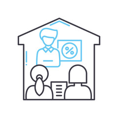 corporate training line icon, outline symbol, vector illustration, concept sign