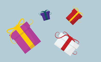 Gift box isolated on white. Vector illustration