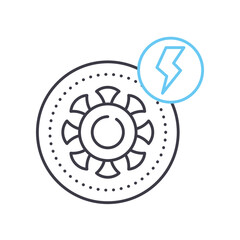 coronavirus line icon, outline symbol, vector illustration, concept sign