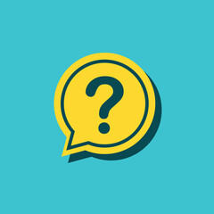 Question Mark Icon Template In Conversation Bubble With Vintage Color ,Vector Template