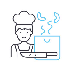 cooking line icon, outline symbol, vector illustration, concept sign