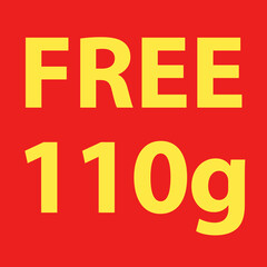 Fototapeta na wymiar Buy and get Free 50 or 100 grams. Promo Tag. Offer Pricing.