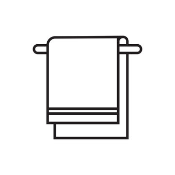 recommend clip art: towel with hanger rack line icon