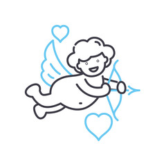 cupid line icon, outline symbol, vector illustration, concept sign