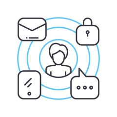 customer behaviour line icon, outline symbol, vector illustration, concept sign