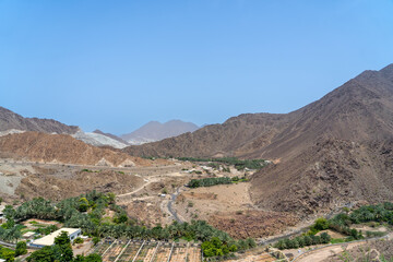 Landscape of mountains in desert