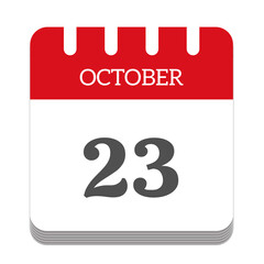 October 23 calendar flat icon