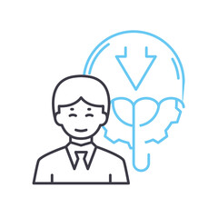 crisis management line icon, outline symbol, vector illustration, concept sign