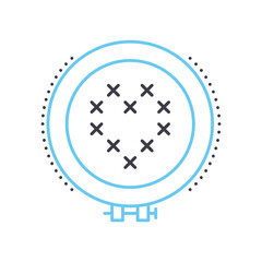 Obraz premium cross stitch hoops and frames line icon, outline symbol, vector illustration, concept sign