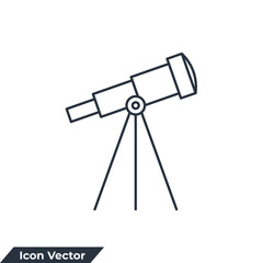 astronomy icon logo vector illustration. telescope symbol template for graphic and web design collection