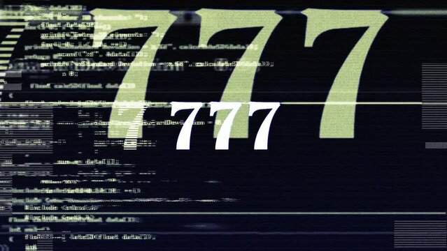 777, Slot Machine Symbols Animation, Loop, with Alpha Matte
