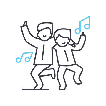 dance therapy line icon, outline symbol, vector illustration, concept sign