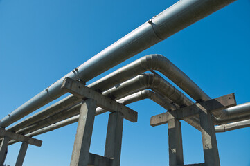 pipeline, in the photo pipeline close-up against the blue sky
