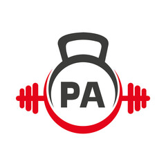 Letter PA Fitness Gym Logo Concept. Fitness Logo Symbol Vector Template