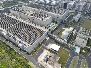 solar power staiton on factory