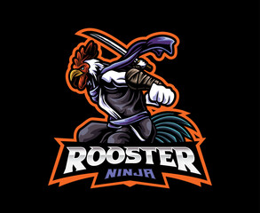 Chicken ninja mascot logo design