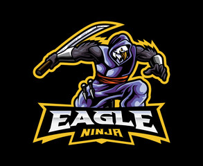Eagle ninja mascot logo design