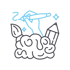 design thinking line icon, outline symbol, vector illustration, concept sign