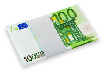 Euro Geldscheine auf weissem Hintergrund