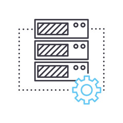data warehouse line icon, outline symbol, vector illustration, concept sign