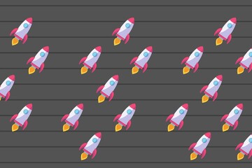 This is a unique illustration of a rocket