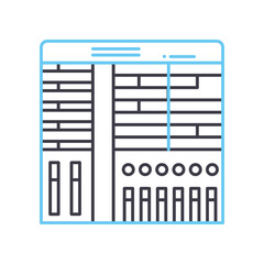 daw software line icon, outline symbol, vector illustration, concept sign