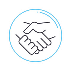 deal handshake line icon, outline symbol, vector illustration, concept sign
