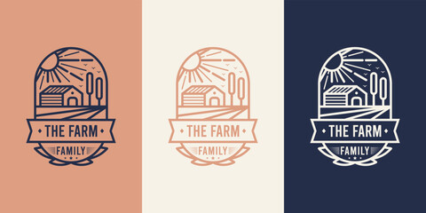 Farmer family barn and garden logo design inspiration
