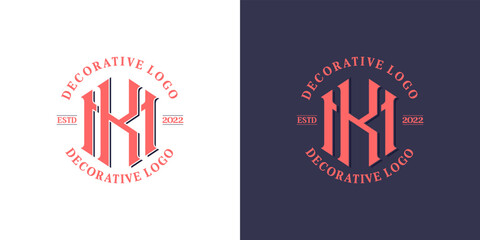 Letter k and m logo decorative style logo inspiration